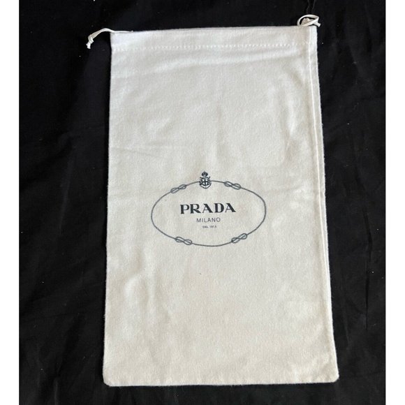 Authentic Prada DustBag Storage Cover Pouch Drawstring White 14" X 8" - Picture 1 of 7